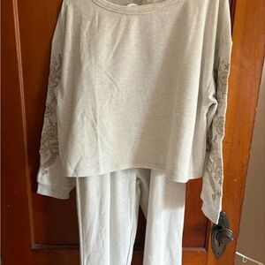 Joyfolie GrayTrack Pants Cozy Knit Loungewear, S